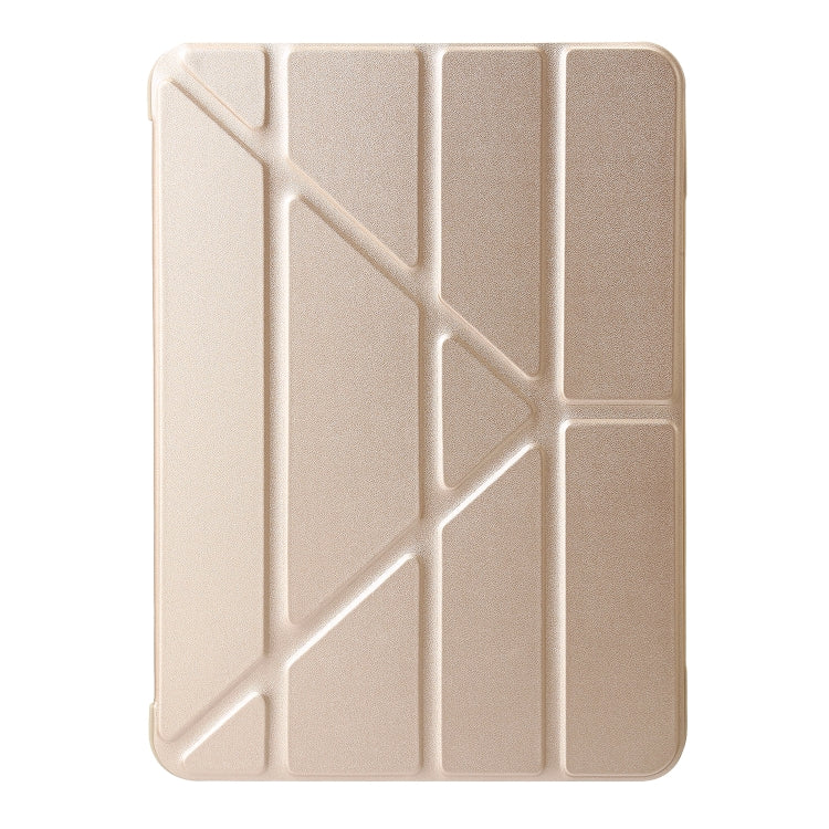 For iPad Air 11 2024 TPU Deformation Flip Leather Tablet Case with Holder(Gold)