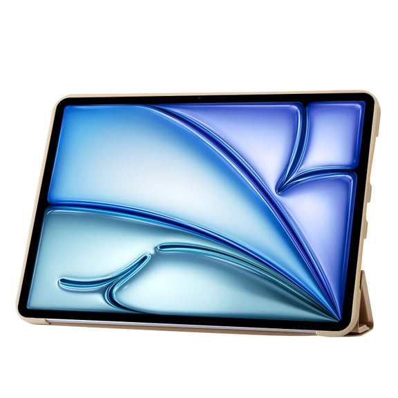 For iPad Air 11 2024 TPU Deformation Flip Leather Tablet Case with Holder(Gold)