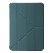 For iPad Air 11 2024 TPU Deformation Flip Leather Tablet Case with Holder(Dark Green)