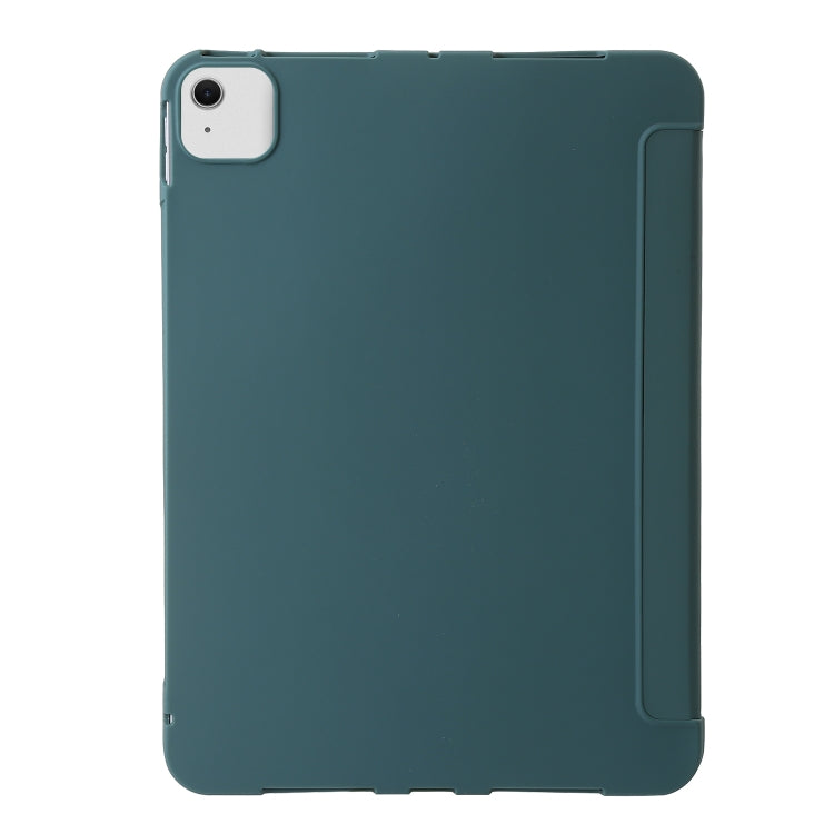 For iPad Air 11 2024 TPU Deformation Flip Leather Tablet Case with Holder(Dark Green)