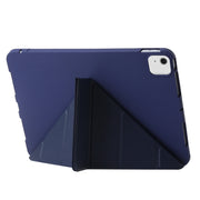 For iPad Air 11 2024 TPU Deformation Flip Leather Tablet Case with Holder(Dark Blue)