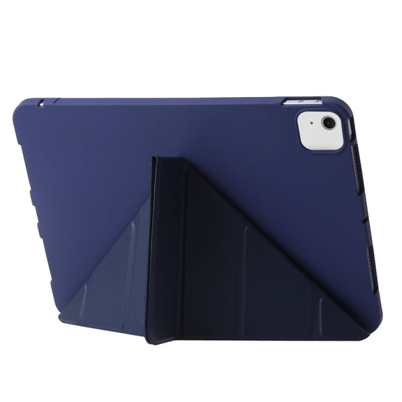 For iPad Air 11 2024 TPU Deformation Flip Leather Tablet Case with Holder(Dark Blue)