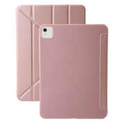 For iPad Air 11 2025 / 2024 TPU Deformation Flip Leather Tablet Case with Holder(Rose Gold)