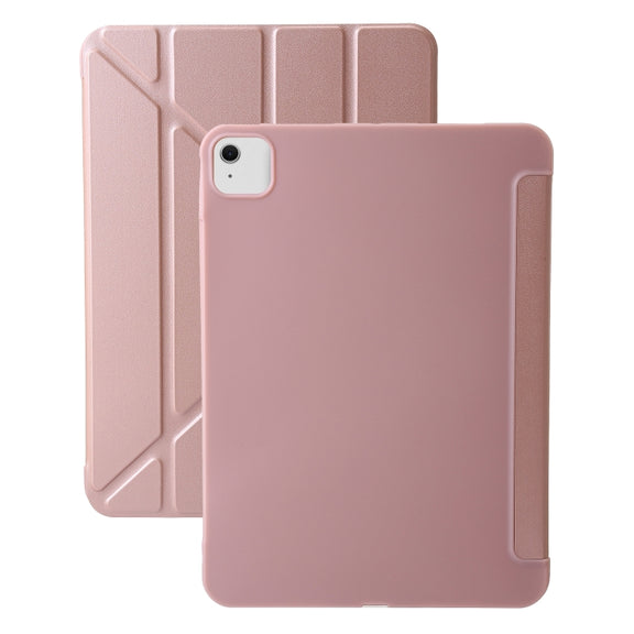 For iPad Air 11 2025 / 2024 TPU Deformation Flip Leather Tablet Case with Holder(Rose Gold)