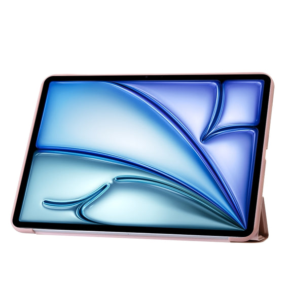 For iPad Air 11 2025 / 2024 TPU Deformation Flip Leather Tablet Case with Holder(Rose Gold)