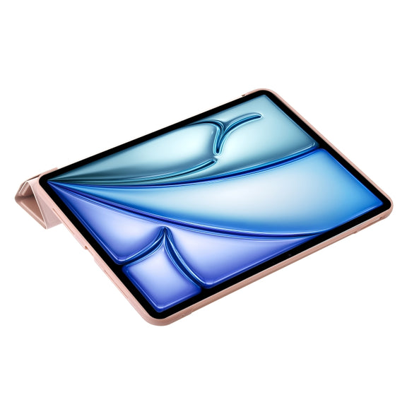 For iPad Air 11 2025 / 2024 TPU Deformation Flip Leather Tablet Case with Holder(Rose Gold)