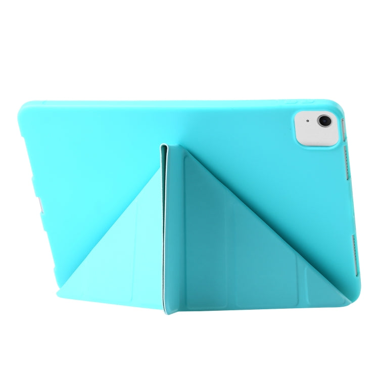 For iPad Air 11 2024 TPU Deformation Flip Leather Tablet Case with Holder(Mint Blue)