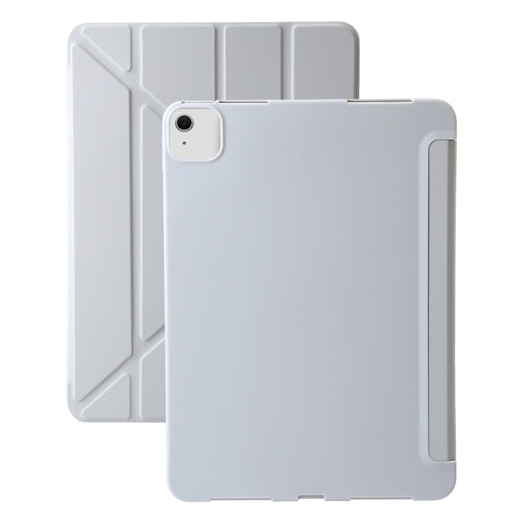 For iPad Air 11 2025 / 2024 TPU Deformation Flip Leather Tablet Case with Holder(Grey)