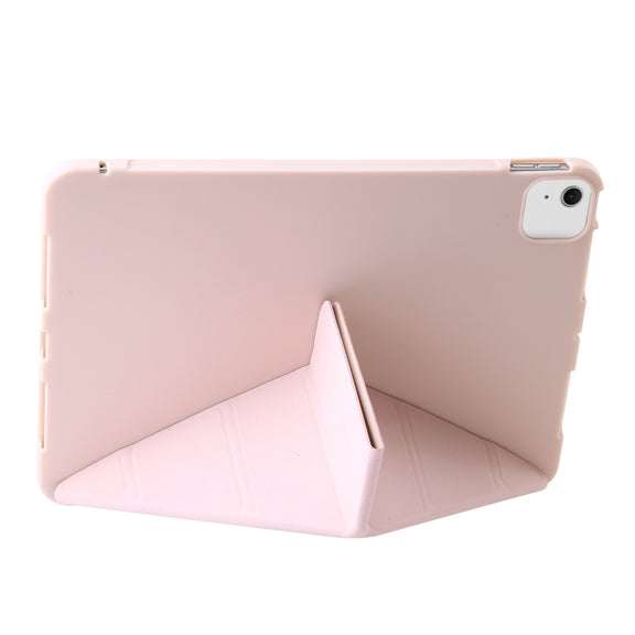 For iPad Air 11 2024 TPU Deformation Flip Leather Tablet Case with Holder(Light Pink)