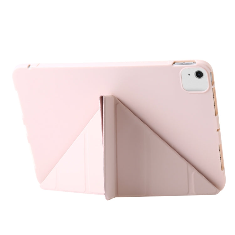 For iPad Air 11 2024 TPU Deformation Flip Leather Tablet Case with Holder(Light Pink)