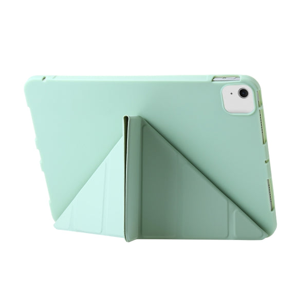 For iPad Air 11 2025 / 2024 TPU Deformation Flip Leather Tablet Case with Holder(Mint Green)