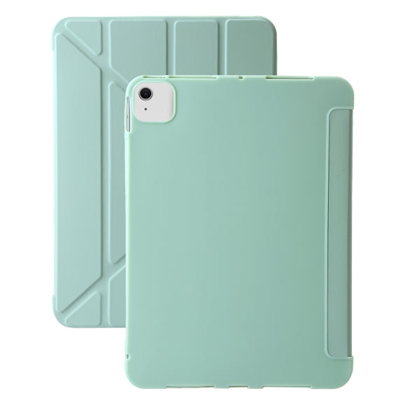 For iPad Air 11 2025 / 2024 TPU Deformation Flip Leather Tablet Case with Holder(Mint Green)