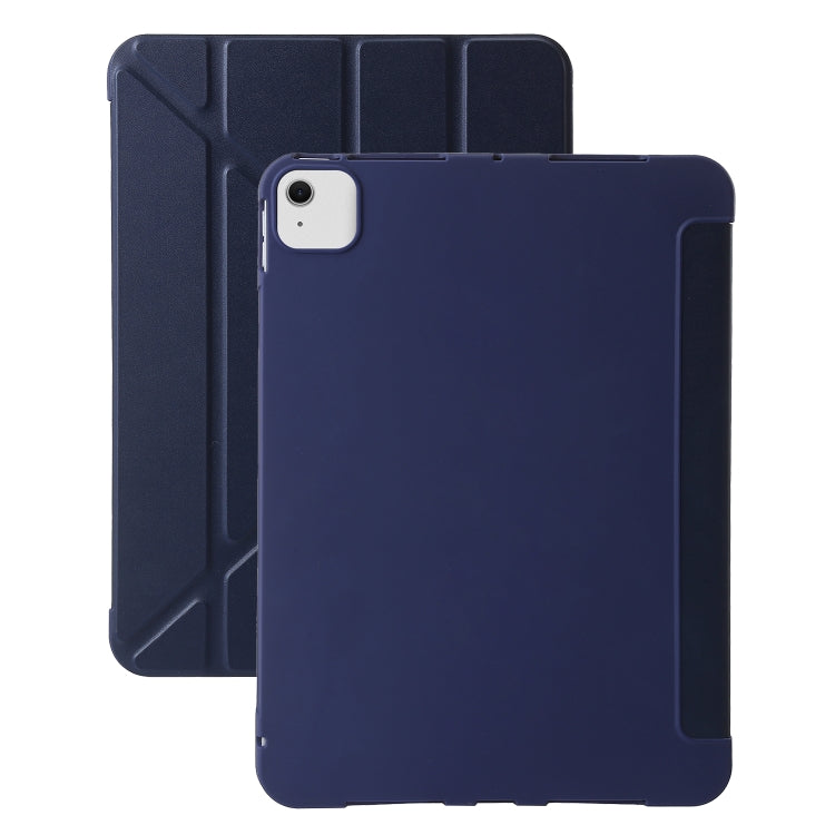 For iPad Air 13 2024 TPU Deformation Flip Leather Tablet Case with Holder(Dark Blue)