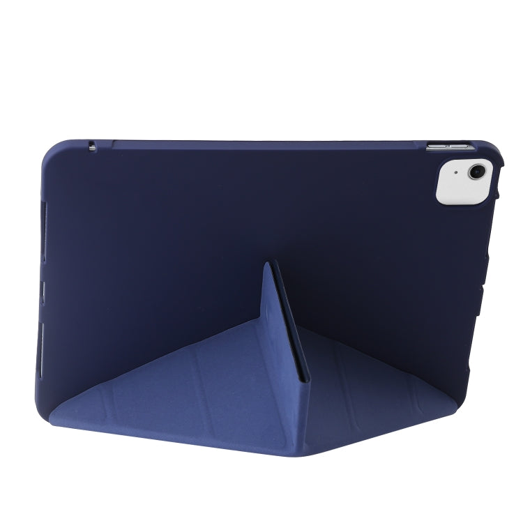 For iPad Air 13 2024 TPU Deformation Flip Leather Tablet Case with Holder(Dark Blue)