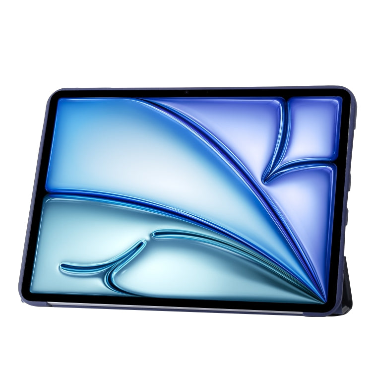 For iPad Air 13 2024 TPU Deformation Flip Leather Tablet Case with Holder(Dark Blue)