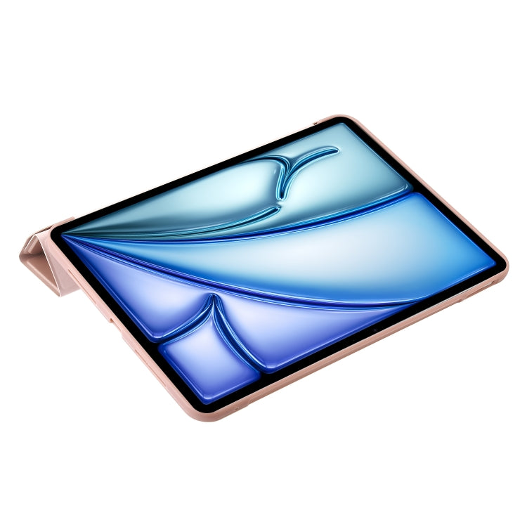 For iPad Air 13 2024 TPU Deformation Flip Leather Tablet Case with Holder(Rose Gold)