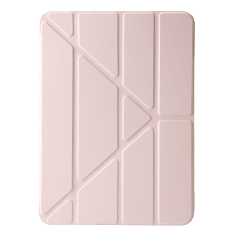 For iPad Air 13 2024 TPU Deformation Flip Leather Tablet Case with Holder(Light Pink)