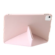 For iPad Air 13 2024 TPU Deformation Flip Leather Tablet Case with Holder(Light Pink)