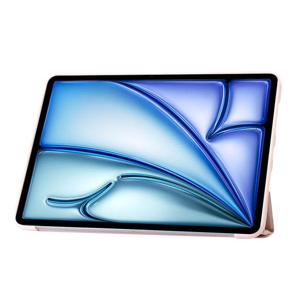 For iPad Air 13 2024 TPU Deformation Flip Leather Tablet Case with Holder(Light Pink)