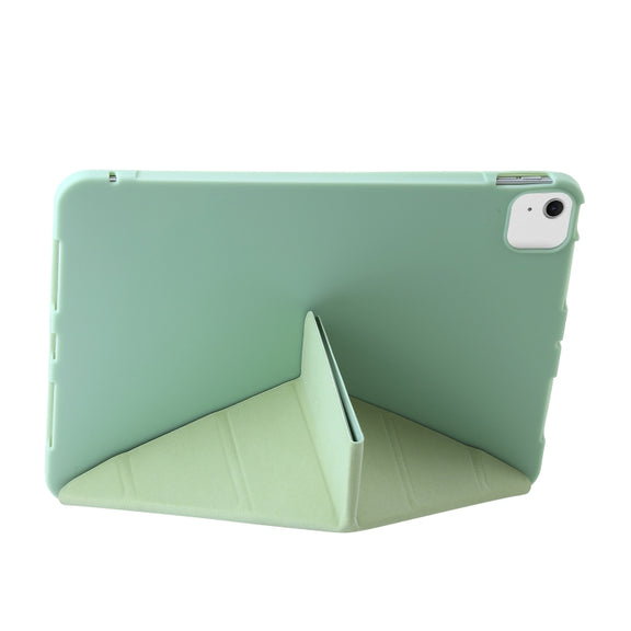 For iPad Air 13 2025 / 2024 TPU Deformation Flip Leather Tablet Case with Holder(Mint Green)