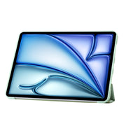 For iPad Air 13 2025 / 2024 TPU Deformation Flip Leather Tablet Case with Holder(Mint Green)
