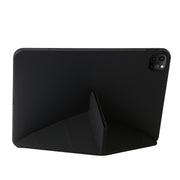 For iPad Pro 11 2024 TPU Deformation Flip Leather Tablet Case with Holder(Black)