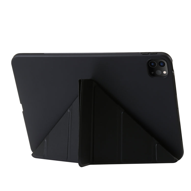 For iPad Pro 11 2024 TPU Deformation Flip Leather Tablet Case with Holder(Black)