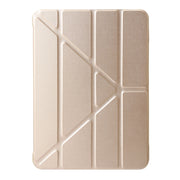 For iPad Pro 11 2024 TPU Deformation Flip Leather Tablet Case with Holder(Gold)
