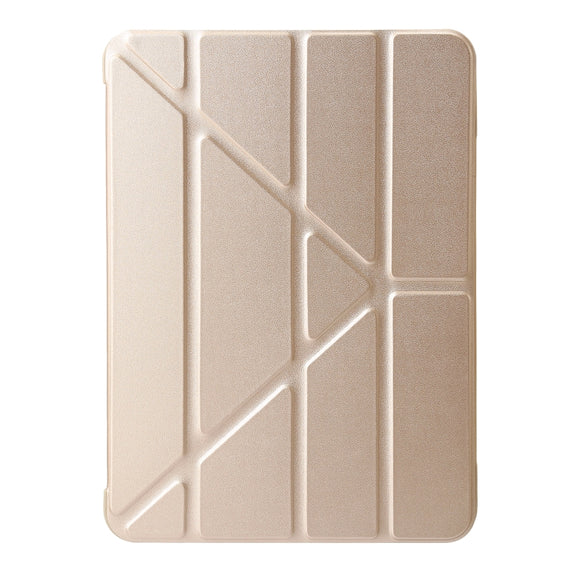 For iPad Pro 11 2024 TPU Deformation Flip Leather Tablet Case with Holder(Gold)