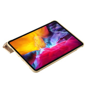 For iPad Pro 11 2024 TPU Deformation Flip Leather Tablet Case with Holder(Gold)