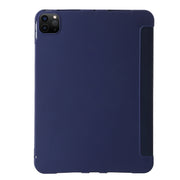 For iPad Pro 11 2024 TPU Deformation Flip Leather Tablet Case with Holder(Dark Blue)
