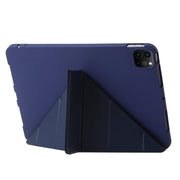 For iPad Pro 11 2024 TPU Deformation Flip Leather Tablet Case with Holder(Dark Blue)