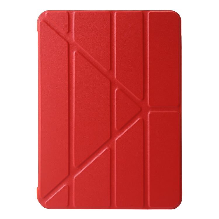 For iPad Pro 11 2024 TPU Deformation Flip Leather Tablet Case with Holder(Red)