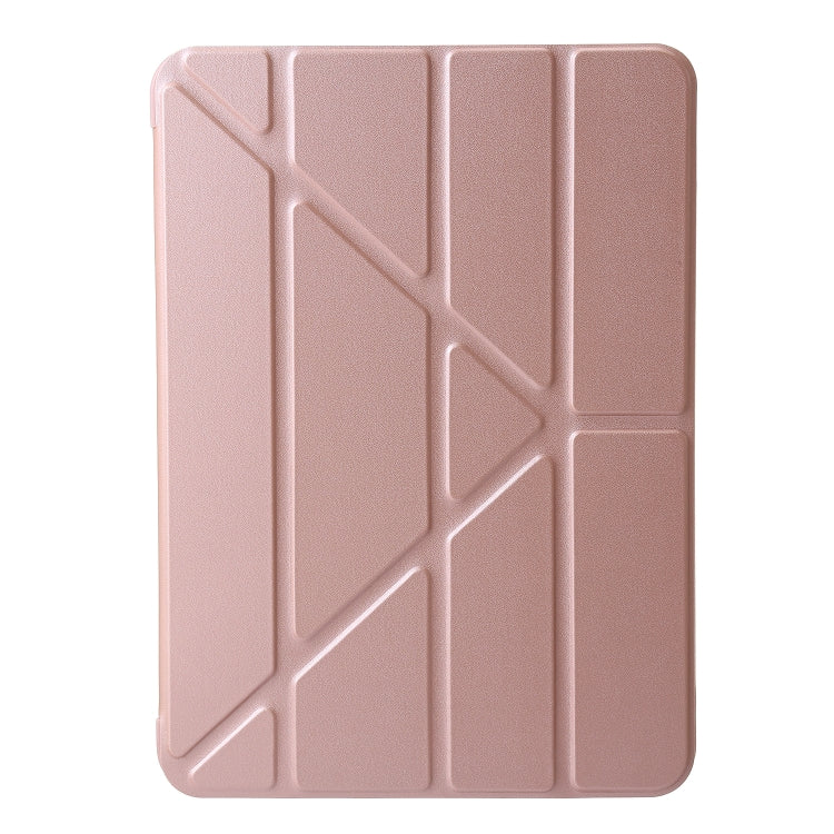 For iPad Pro 11 2024 TPU Deformation Flip Leather Tablet Case with Holder(Rose Gold)