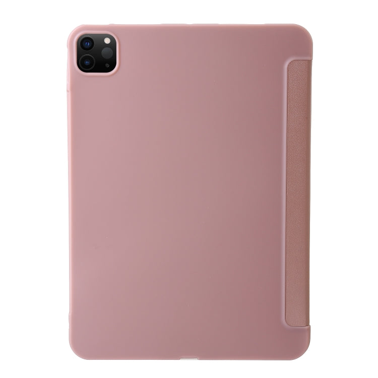 For iPad Pro 11 2024 TPU Deformation Flip Leather Tablet Case with Holder(Rose Gold)