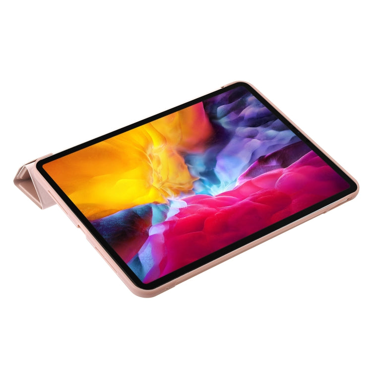 For iPad Pro 11 2024 TPU Deformation Flip Leather Tablet Case with Holder(Rose Gold)
