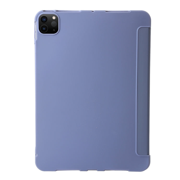For iPad Pro 11 2024 TPU Deformation Flip Leather Tablet Case with Holder(Purple)