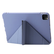 For iPad Pro 11 2024 TPU Deformation Flip Leather Tablet Case with Holder(Purple)