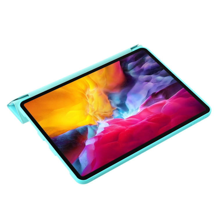 For iPad Pro 11 2024 TPU Deformation Flip Leather Tablet Case with Holder(Mint Blue)