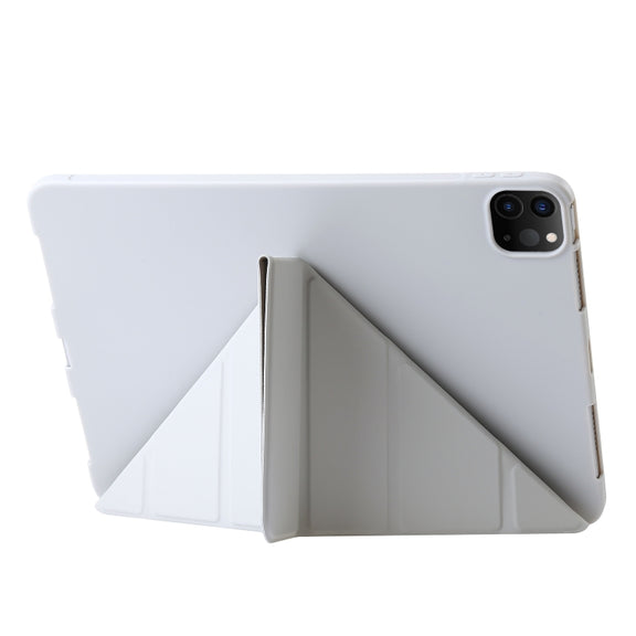 For iPad Pro 11 2024 TPU Deformation Flip Leather Tablet Case with Holder(Grey)