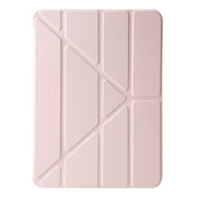 For iPad Pro 11 2024 TPU Deformation Flip Leather Tablet Case with Holder(Light Pink)