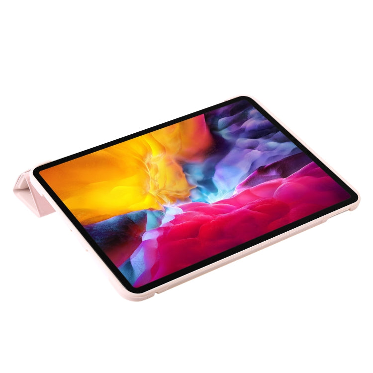For iPad Pro 11 2024 TPU Deformation Flip Leather Tablet Case with Holder(Light Pink)
