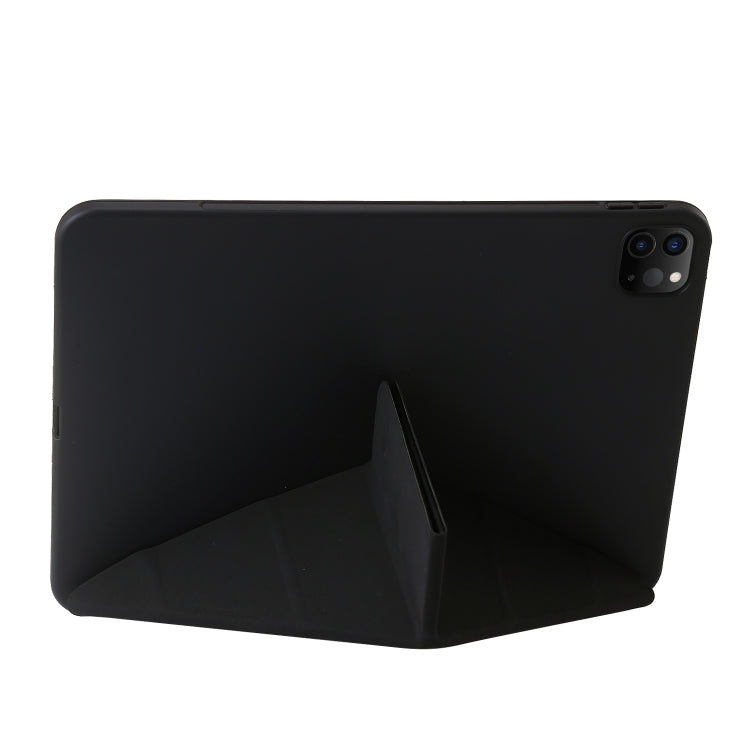 For iPad Pro 13 2024 TPU Deformation Flip Leather Tablet Case with Holder(Black)