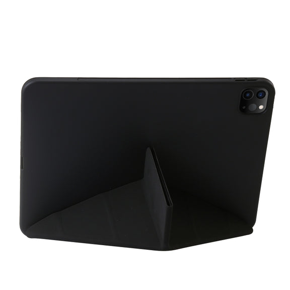 For iPad Pro 13 2024 TPU Deformation Flip Leather Tablet Case with Holder(Black)