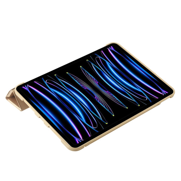 For iPad Pro 13 2024 TPU Deformation Flip Leather Tablet Case with Holder(Gold)