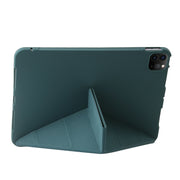 For iPad Pro 13 2024 TPU Deformation Flip Leather Tablet Case with Holder(Dark Green)