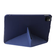 For iPad Pro 13 2024 TPU Deformation Flip Leather Tablet Case with Holder(Dark Blue)