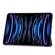 For iPad Pro 13 2024 TPU Deformation Flip Leather Tablet Case with Holder(Dark Blue)