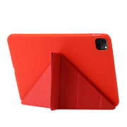 For iPad Pro 13 2024 TPU Deformation Flip Leather Tablet Case with Holder(Red)