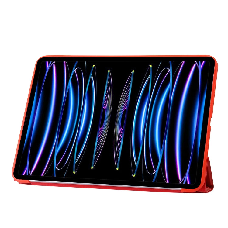 For iPad Pro 13 2024 TPU Deformation Flip Leather Tablet Case with Holder(Red)